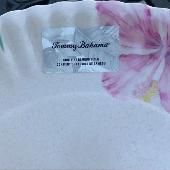 Tommy Bahama 16” Tropical Hibiscus Floral Palm Leaf Melamine Serving Platter - Picture 14 of 14